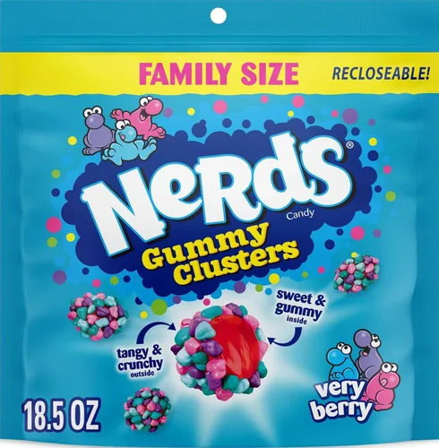 Vista 18 de NERDS Gummy Clusters Candy, arcoíris, crujiente y gomoso, 3 onzas (paquete de 12)