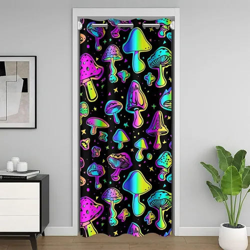 Vista 13 de Erosebridal Highland - Cortina opaca para puerta de vaca, con diseño de rosas para niños, niñas, niños, con animales salvajes del oeste
