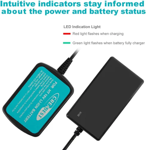 Vista 5 de Creabest Cargador de batería de iones de litio compatible con Hitachi 18v