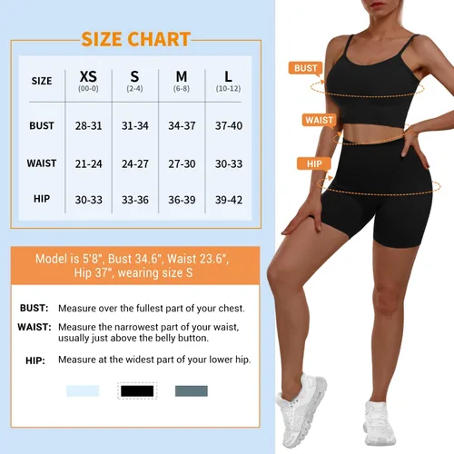 Vista 3 de Sportneer Workout Sets for Women 2 Piece Ribbed Seamless Y-back Longline Sports Bra & High Waist Shorts Matching Gym Yoga