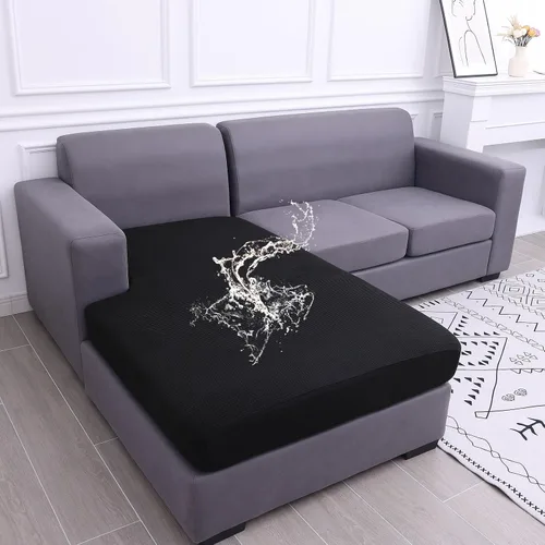 Vista 48 de Fundas impermeables para sofá seccional, fundas de cojín antideslizantes para sofá Ajuste seccional en forma de L, tela jacquard elástica, parte