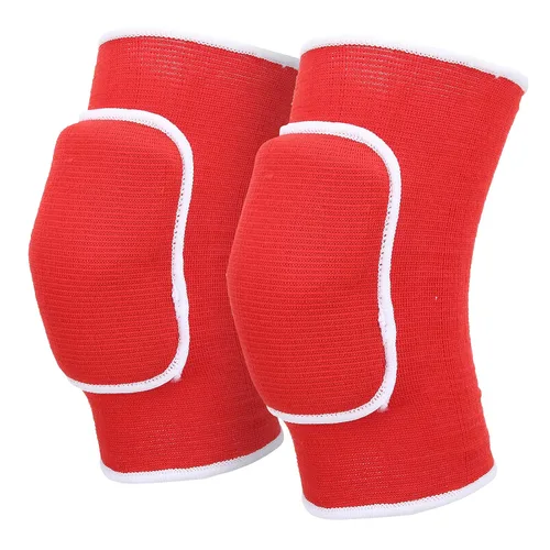 Vista 6 de 1 par de rodilleras protectoras, rodilleras de esponja gruesa, rodilleras para danza, yoga, multideportes (rojo)