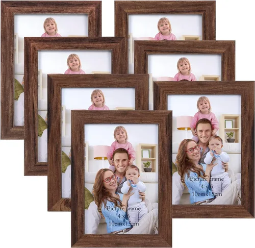 Vista 12 de Giftgarden - Juego de 7 marcos para fotos de 4 x 6 pulgadas, color negro, marcos para fotos de 4 x 6 pulgadas para pared o mesa