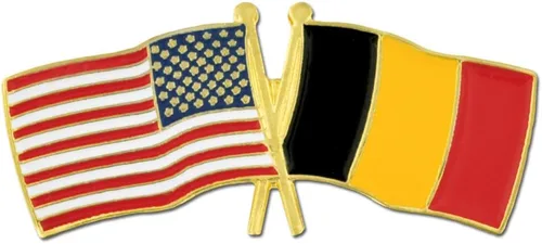 Vista 117 de PinMart Pin de solapa esmaltado con bandera de la amistad cruzada de Estados Unidos y el mundo
