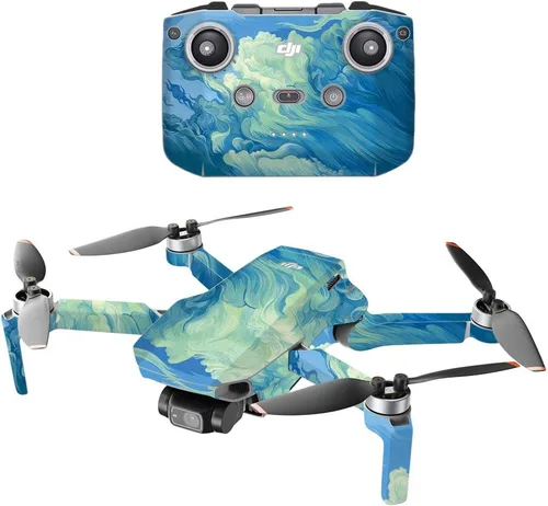 Vista 5 de MightySkins - Compatible con DJI Mini 2 Dron portátil - Angry Ripple Funda protectora de vinilo duradera y única Fácil de aplicar, quitar