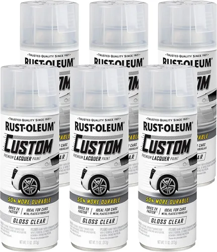 Vista 11 de Rust-Oleum 340569 Pintura en aerosol de laca personalizada para automóviles, 11 oz, gris plateado mate
