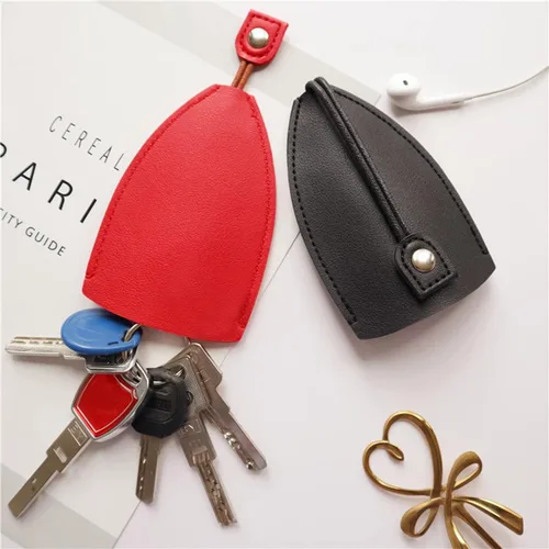 Vista 6 de Funda para Llave de Coche, 2 Piezas de Bolsas de Llavero Extraíbles Creativas, Gancho de Llavero Protector de Gran Capacidad de Cuero PU (Negro)