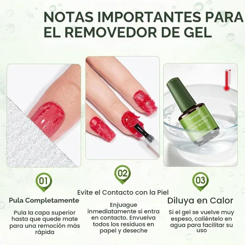 Vista 6 de Removedor de esmalte de uñas de gel de 0.5 onzas líquidas, removedor de esmalte profesional para uñas, removedor de esmalte rápido y fácil en 2-5