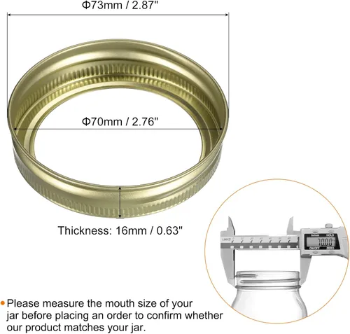 Vista 2 de uxcell Anillos para tarros de conserva, 60 unidades, bandas de repuesto para tarros de masón de hojalata de boca regular, a prueba de fugas, se