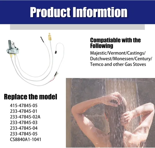 Vista 3 de 233-47845-05 415-47845-05 - Conjunto piloto del calentador de agua compatible con Bradford White Honeywell NAT CS8840A1-1041 Pieza de repuesto
