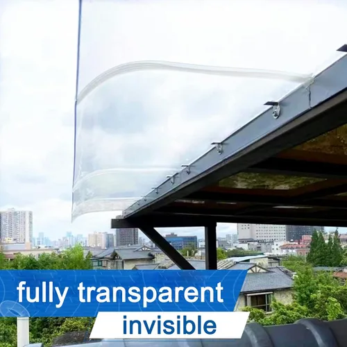 Vista 8 de Toldo curvado para puerta de ventana, toldo de puerta delantera, toldo de puerta, toldo de porche, cubierta de policarbonato transparente, refugio
