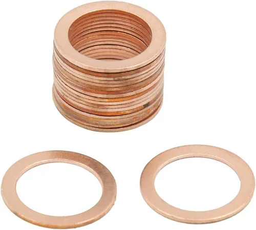 Vista 22 de X AUTOHAUX Anillo de sellado plano de cobre métrico M6 x 0.354 in x 0.039 in para tuerca de tornillo