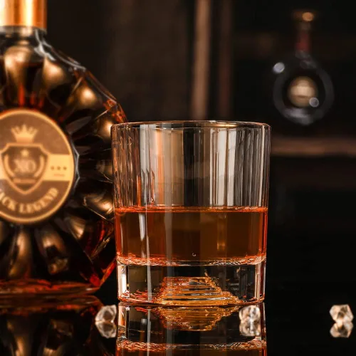 Vista 8 de XIANGBAN Vasos de whisky, vasos de bebida cortados a mano de 10 onzas, vasos de whisky de cristal de cristal, vasos de borbón, vidrio anticuado 2