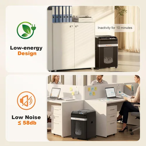 Vista 12 de Bonsaii - Trituradora de papel de 200 hojas de alimentación automática micro corte resistente para oficina 60-Min Nonstop Run, P4 High Security
