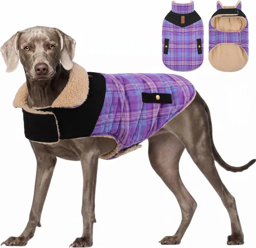 Vista 27 de Abrigo de invierno para perros pequeños, chaqueta sólida para cachorros, abrigo cálido para mascotas para clima frío, prendas acolchadas resistentes