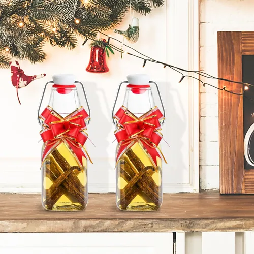 Vista 6 de WILLDAN Paquete de 6 botellas de vidrio con tapa abatible de 4 onzas – Botellas de preparación con tapa abatible para kombucha, kéfir, extracto