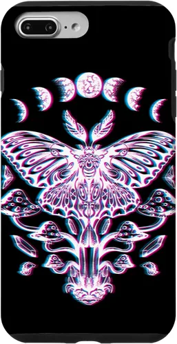 Vista 11 de Funda Glitch para iPhone 15 Glitch Lunar Moth Fases Cristales Setas