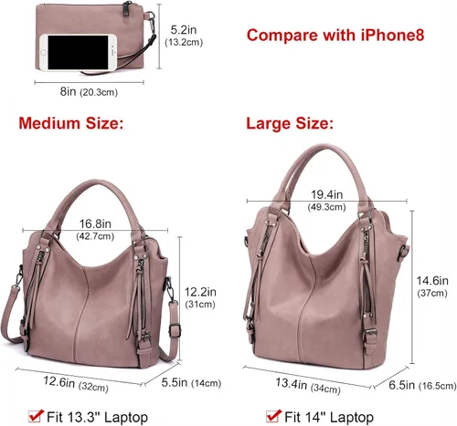Vista 6 de Tote Bag for Women PU Leather Shoulder Bags Fashion Hobo Bags Large Purse and Handbags with Adjustable Shoulder Strap