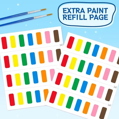 Vista 7 de Libros para colorear con pintura al agua para niños, juegos de papeles de pintura de acuarela sin desorden para niños pequeños, kit de pintura