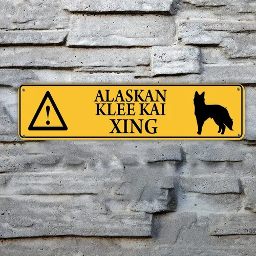 Vista 25 de Husky Xing - Letrero de metal de advertencia para perro, letrero de metal para cruzar el patio, decoración antigua de hierro personalizado