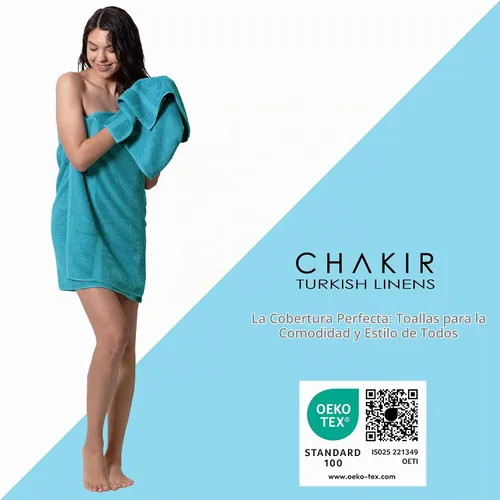 Vista 3 de Chakir Turkish Linens Hotel & Spa - Lujosa toallas de algodón turco de alta absorción Aguamarina
