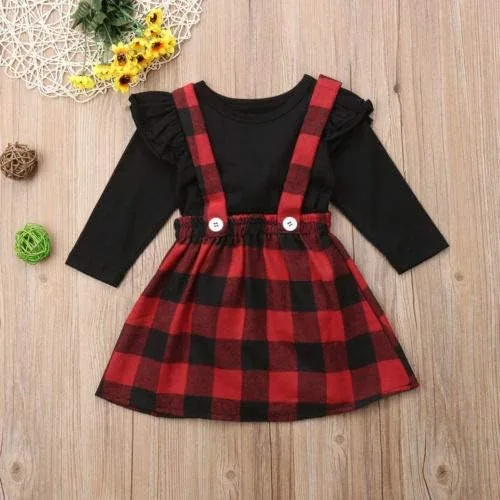 Vista 2 de Mubineo Conjunto de falda de algodón para bebé y niña pequeña