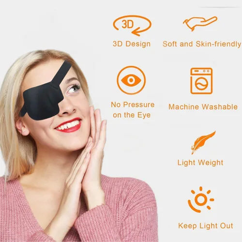 Vista 3 de Parche para ojos 3D, parches médicos para adultos y niños, parches para ojos perezosos para ambliopía 3D para ojo izquierdo