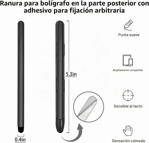 Vista 2 de Lápiz óptico con ranura para bolígrafo para pantallas táctiles, lápiz capacitivo universal de alta precisión para iPad, iPhone, tabletas, Samsung