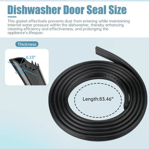 Vista 2 de W10524469 Reemplazo de sello de puerta de lavavajillas para Whirlpool Kenmore Maytag Junta de bañera de lavavajillas W11498831 W11425053 W11498831