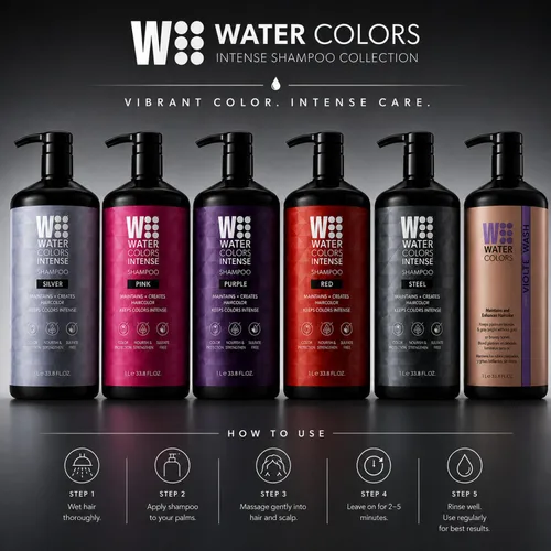 Vista 7 de Watercolors Intense Color Depositing - Champú de tinte para el cabello Rosa intenso