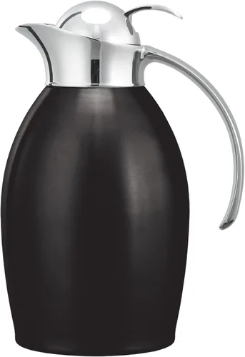 Vista 7 de Service Ideas Nicollet Carafe, Vacuum Insulated, 20oz, Push-button Lid NIC06BSPBBX in 0.6 Liter Black Onyx, Stainless Vacuum Insulated, Stainless