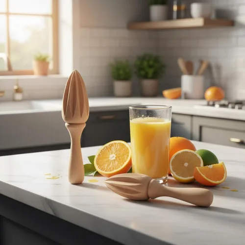 Vista 6 de Exprimidor de cítricos de madera y limón – Exprimidor manual manual de cítricos/naranja Herramienta exprimidora de frutas portátil para el hogar