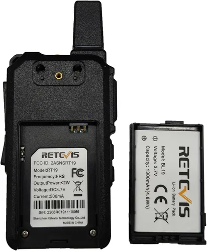 Vista 10 de Retevis RT19 Mini Walkie Talkie, Walkie Talkies con auricular, 1300 mAh, clip de metal, portátil, radio bidireccional compacta para adultos