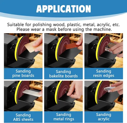 Vista 5 de 4 Inch Mini Disc Sander Stepless Speed Control, Forward & Reverse Switch