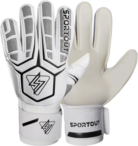 Vista 10 de Guantes de portero Sportout, guantes de portero con protección para los dedos, guantes de portero de fútbol transpirables, látex de 4 mm