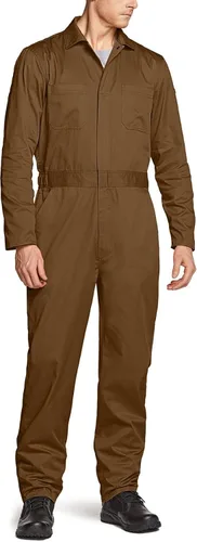 Vista 3 de CQR - Overol para hombre con manga corta, cremallera frontal, múltiples bolsillos, resistente a las manchas y a las arrugas