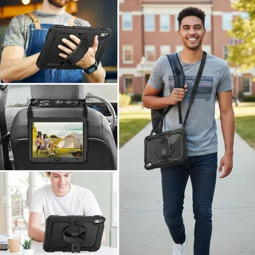 Vista 3 de HXCASEAC Funda para Samsung Galaxy Tab A9 de 8,7 pulgadas, protectora con protector de pantalla/correa de mano/soporte para bolígrafo, resistente a