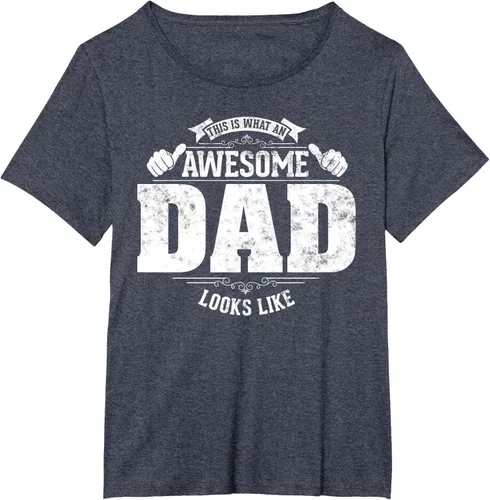 Vista 40 de This is what a awesome dad looks like vintage style design T-Shirt, Negro