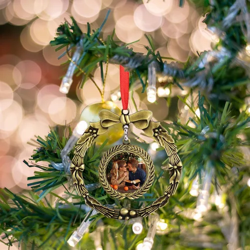 Vista 3 de Adornos personalizados de Navidad 2023 para familia, volantes, árbol de Navidad, decoración de vacaciones, regalo