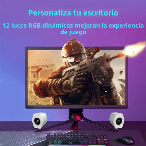 Vista 6 de Altavoces G2000 de 32W para PC de Computadora de Edifier para Gaming Desktop PC Laptop Mac con Woofer, Bluetooth, USB, Entradas AUX de 3.5mm, Luces