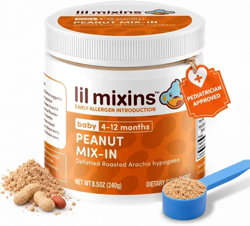 Vista 5 de Lil Mixins Mezclas tempranas de introducción a alérgenos, yema de huevo cocida Etapa de bebé 1-3, para edades de 4-12 meses, frasco de 8.5 Oz