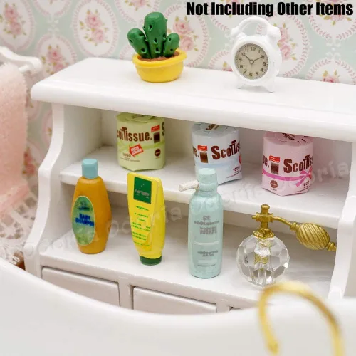 Vista 6 de Odoria Rollos de papel higiénico miniatura 1/12 y champú Perfume casa de muñecas Accesorios de baño
