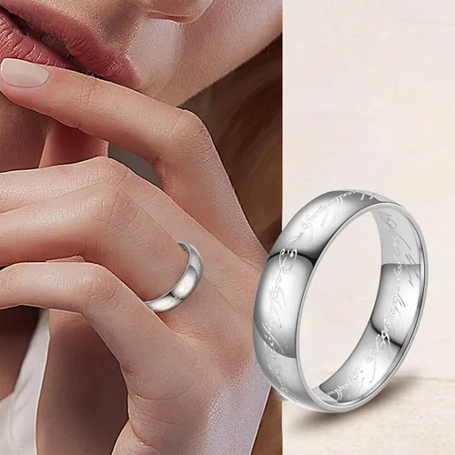 Vista 4 de Godyce Tungsten Rings for Men One Ring Lord of Rings Gifts Fidget Ring Spinner Rings Wedding Bands for Him Memorial Day Anime Cosplay Costume Ring
