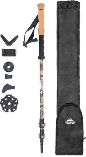 Vista 12 de Bastones de Senderismo Cascade Mountain Tech - Bastones Monopod de Fibra de Carbono para Caminar o Hacer Senderismo con Soporte para Accesorios