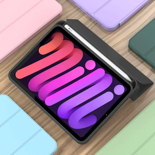 Vista 9 de iMieet Funda para iPad mini 7 2024 (A17 Pro), iPad mini 6 (8.3 pulgadas, modelo 2021), iPad mini 7ª/6ª generación con soporte para lápices, funda