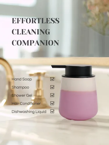 Vista 6 de INGOFIN Dispensador de Jabón de Cerámica Espumoso - Dispensador de Jabón de Mano de 12oz de Espuma para Baño, Dispensador de Platos Moderno