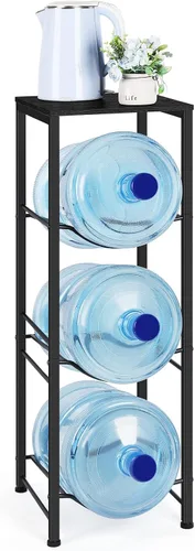 Vista 13 de OYEAL Soporte para Jarra de Agua de 5 Galones Organizador de Botellas de Agua con Estante, Estante de Almacenamiento de Botellas de Agua de Servicio