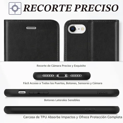Vista 8 de TUCCH - Funda tipo cartera compatible con iPhone 8
