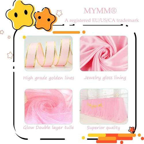 Vista 3 de Falda para mesa de tutú de tul, decoración de mesa rectangular o redonda para fiesta de boda, dama de honor, hermana, disfraz, moda de lujo