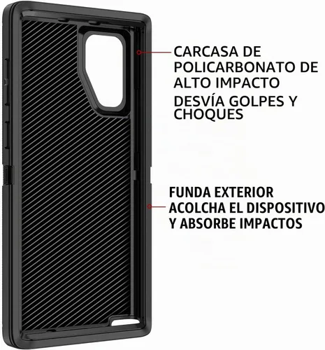 Vista 6 de Funda para Galaxy Note 10 Plus, a prueba de golpes, a prueba de caídas, a prueba de polvo, protección de cuerpo completo de 3 capas, funda rígida
